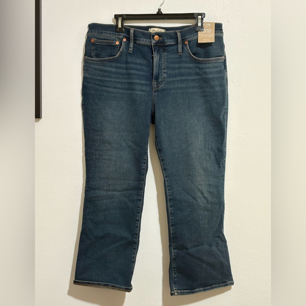 NWT MADEWELL mid-rise kick out jeans